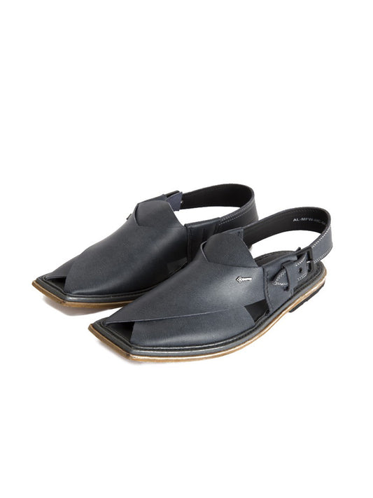 Blue Leather Peshawari Chappal - MFW-HC-067