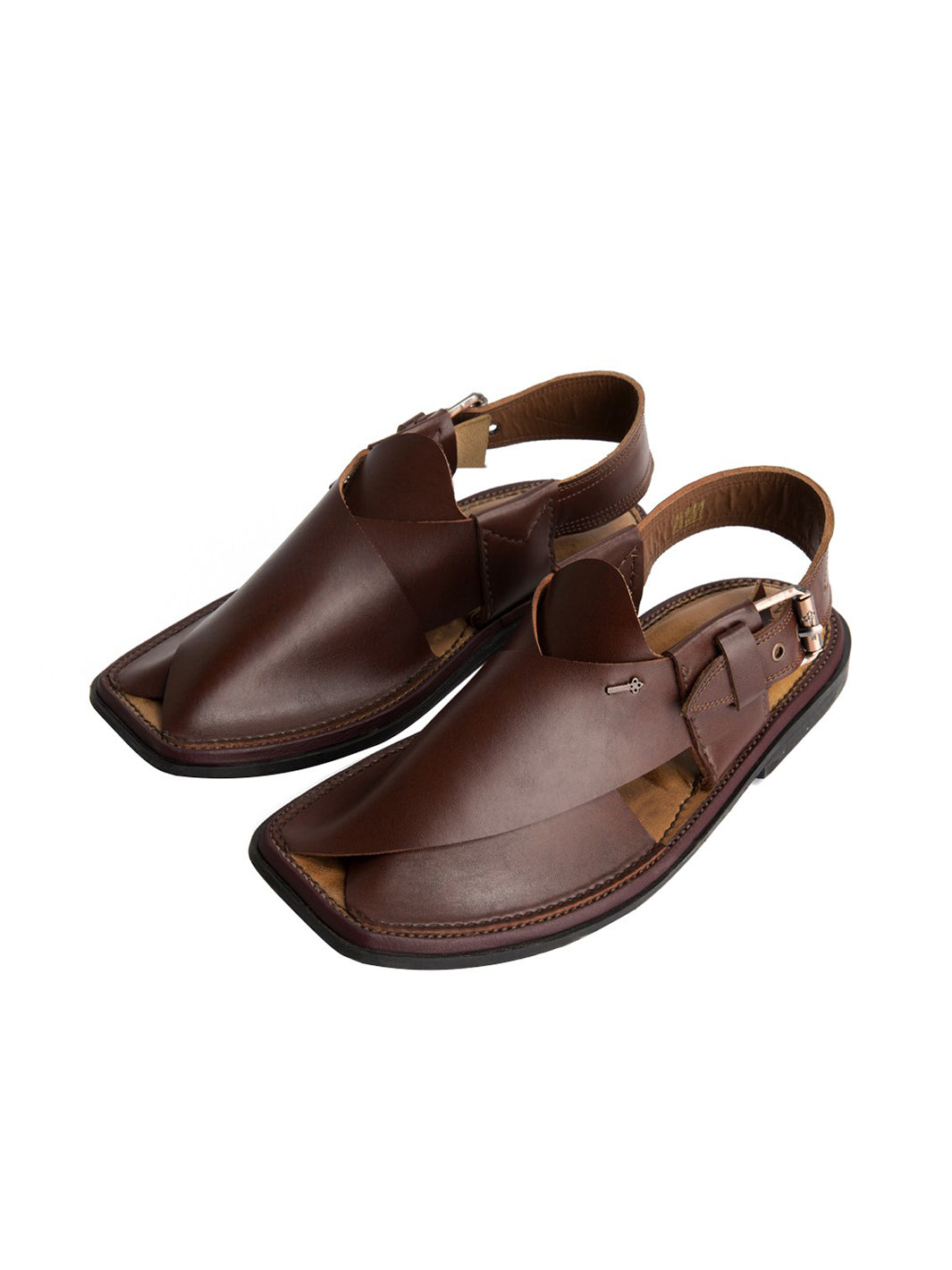 Burgundy Peshawari Chappal - AL-MFW-HC-087