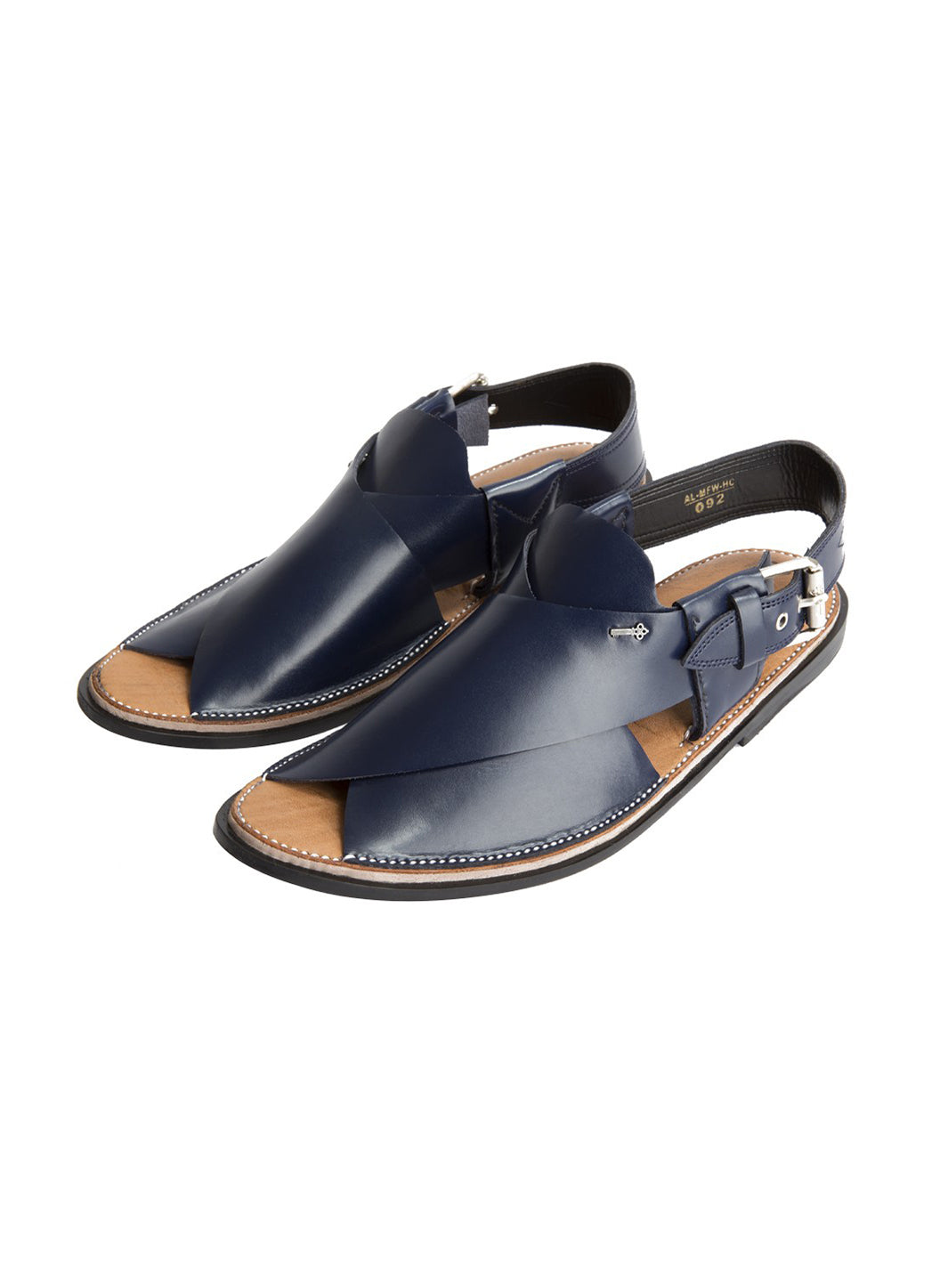 Blue Peshawari Chappal - AL-MFW-HC-092