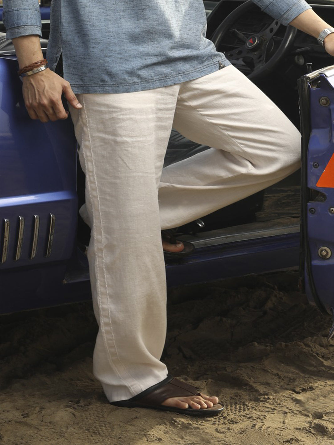 Ecru Men Linen Pants AL-MP-003 – Almirah