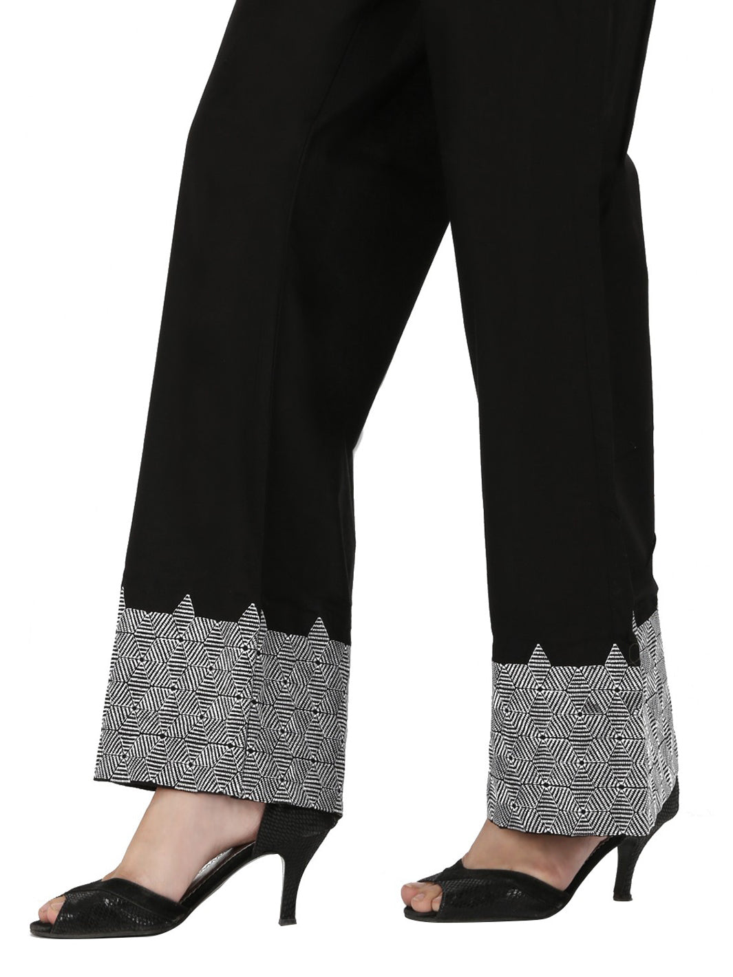 Black Lawn Women Trouser - AL-T-396