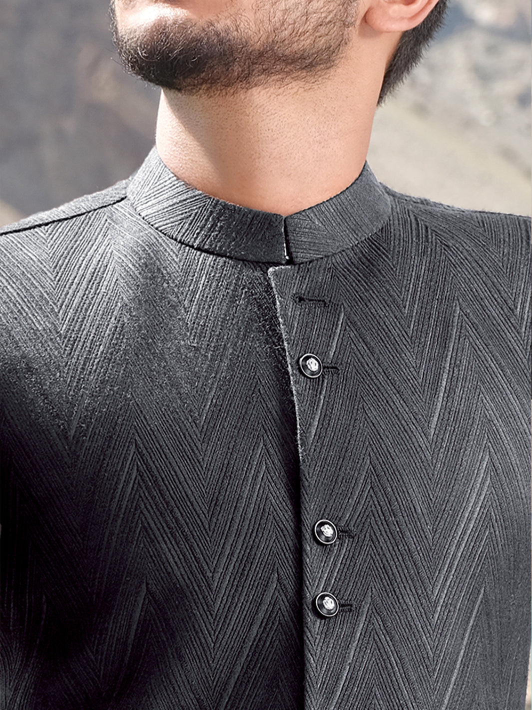 Black Blended Waistcoat - WC-273
