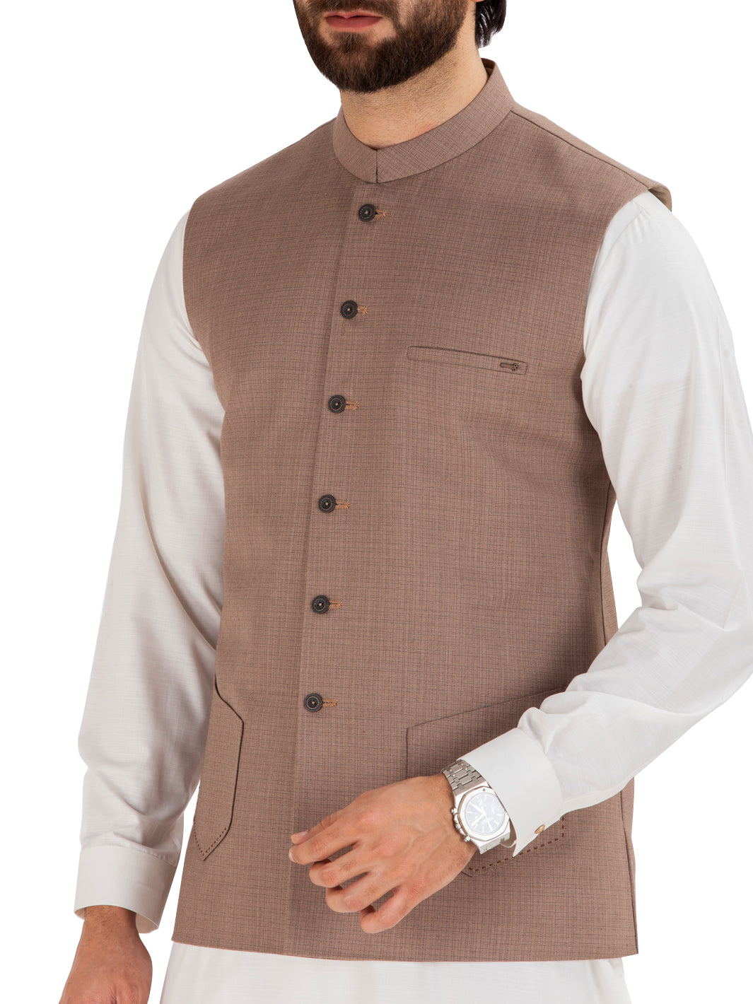 Light Brown Blended Waistcoat - AL-WC-282