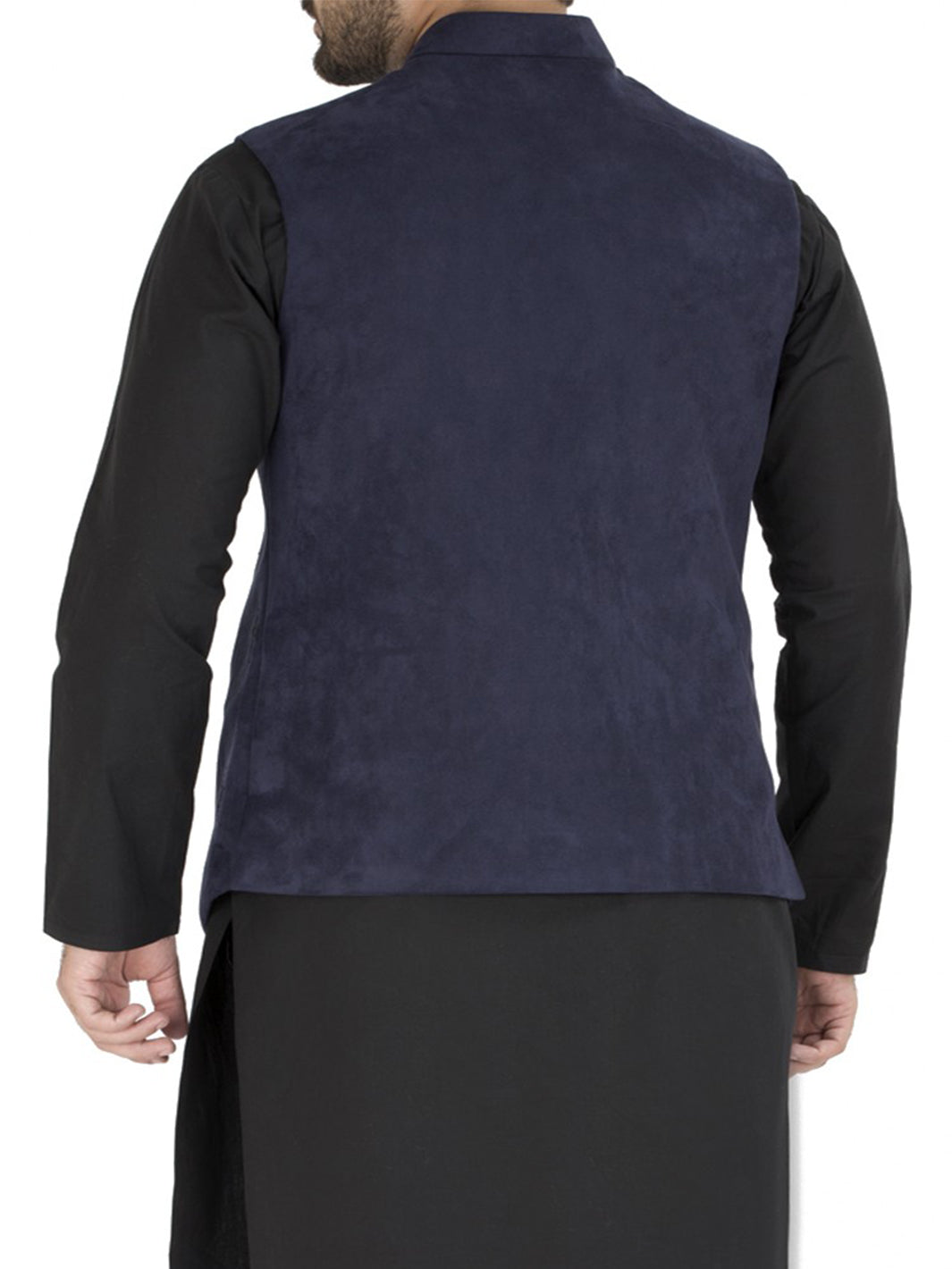 Navy Blue Blended Waistcoat - WC-286