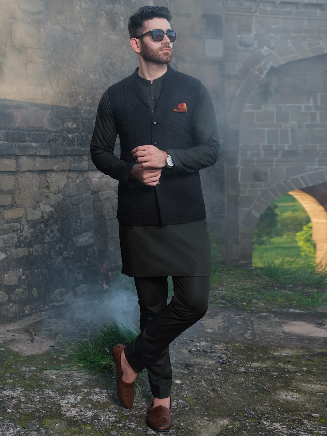 Black Blended Waistcoat - AL-WC-338