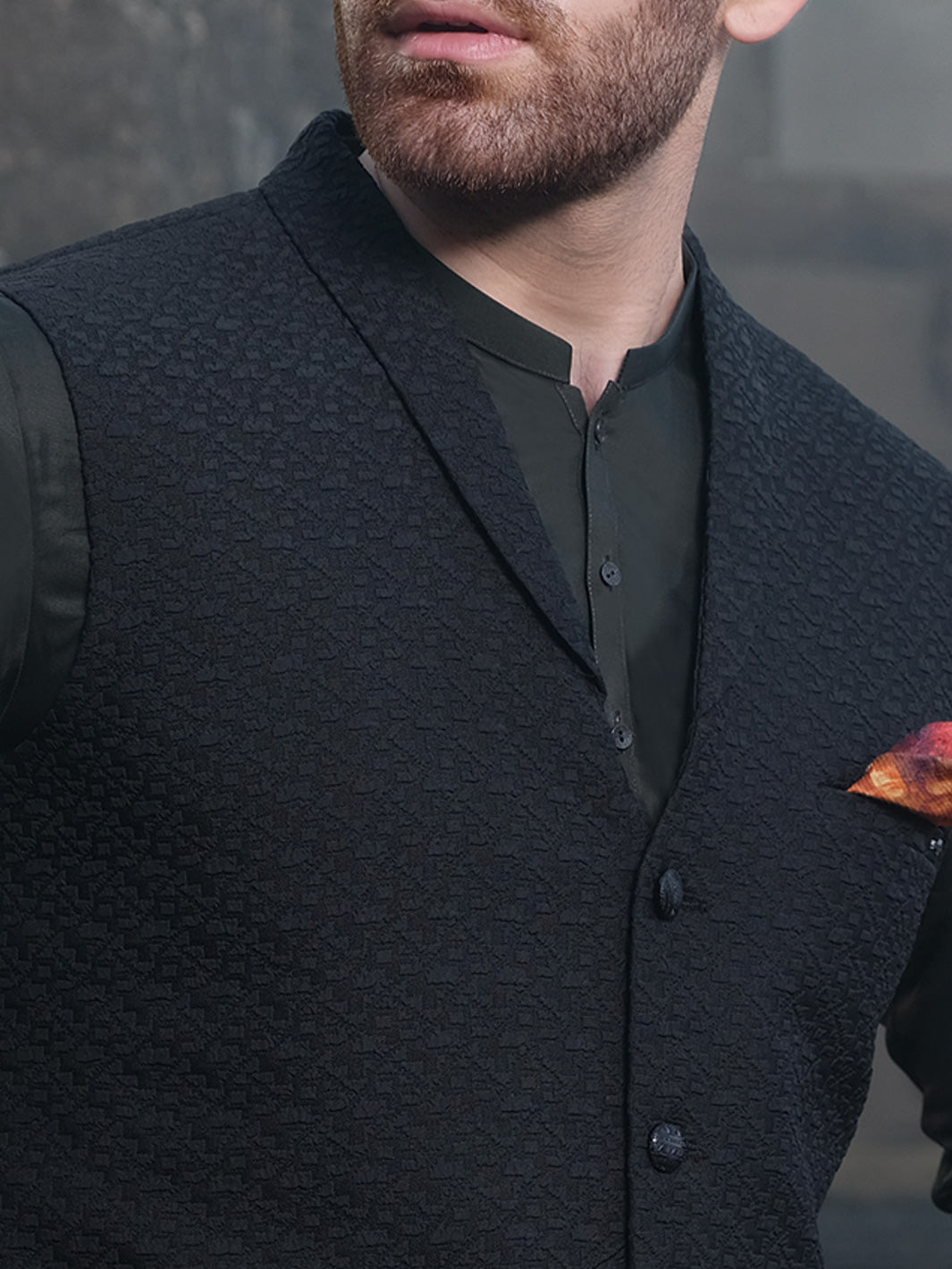 Black Blended Waistcoat - AL-WC-338