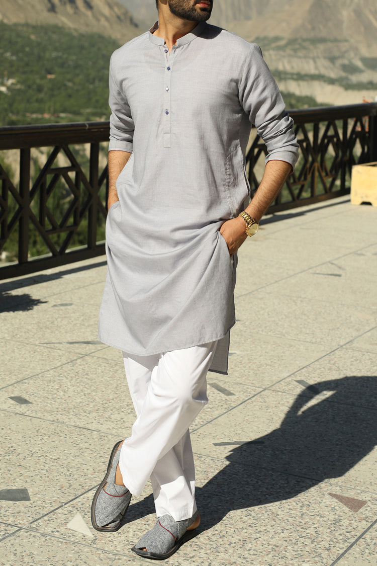 Grey Blended Kurta - AL-K-662