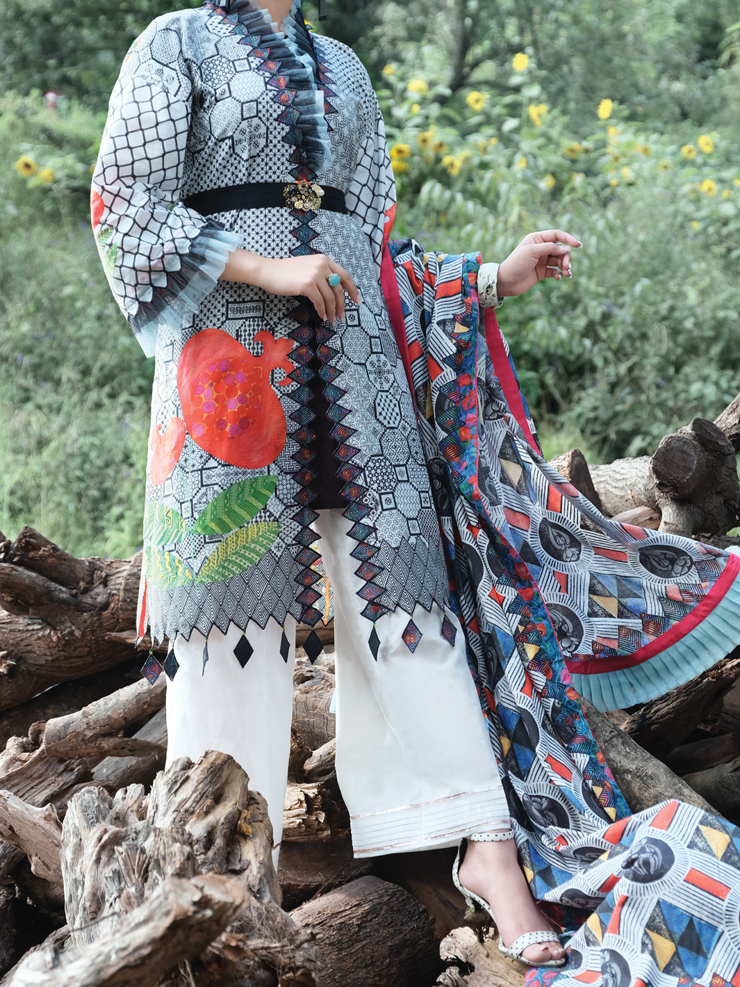 Black Cambric 2 Piece Unstitched - ALP-2PS-1002