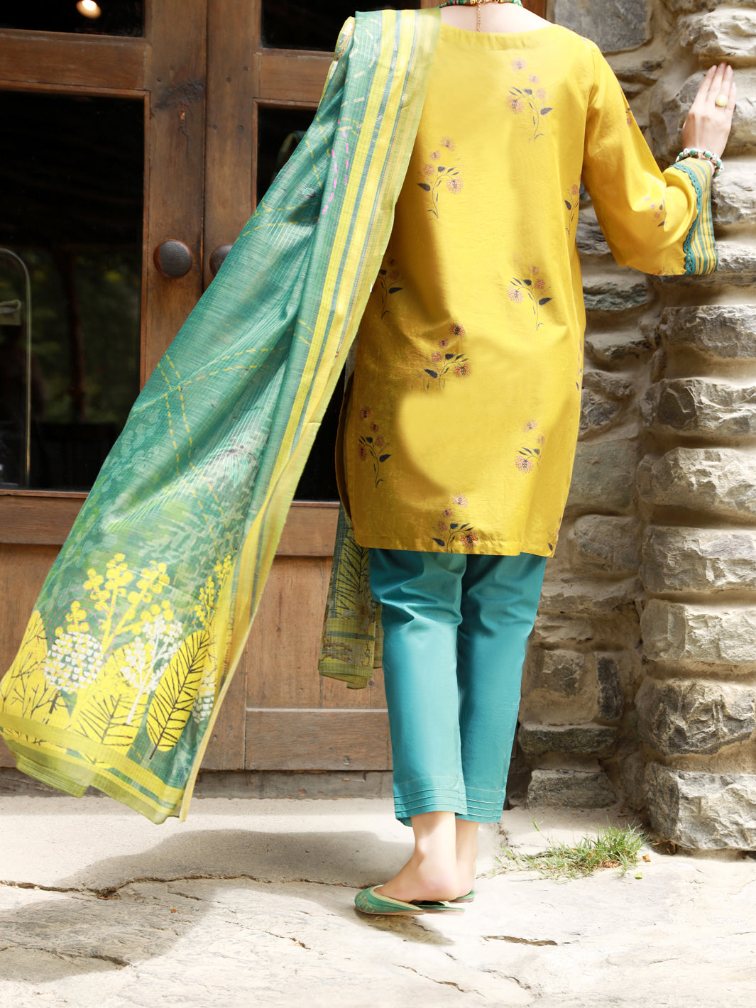 Lime Green Lawn 3Pc Unstitched - ALP-3PS-1379