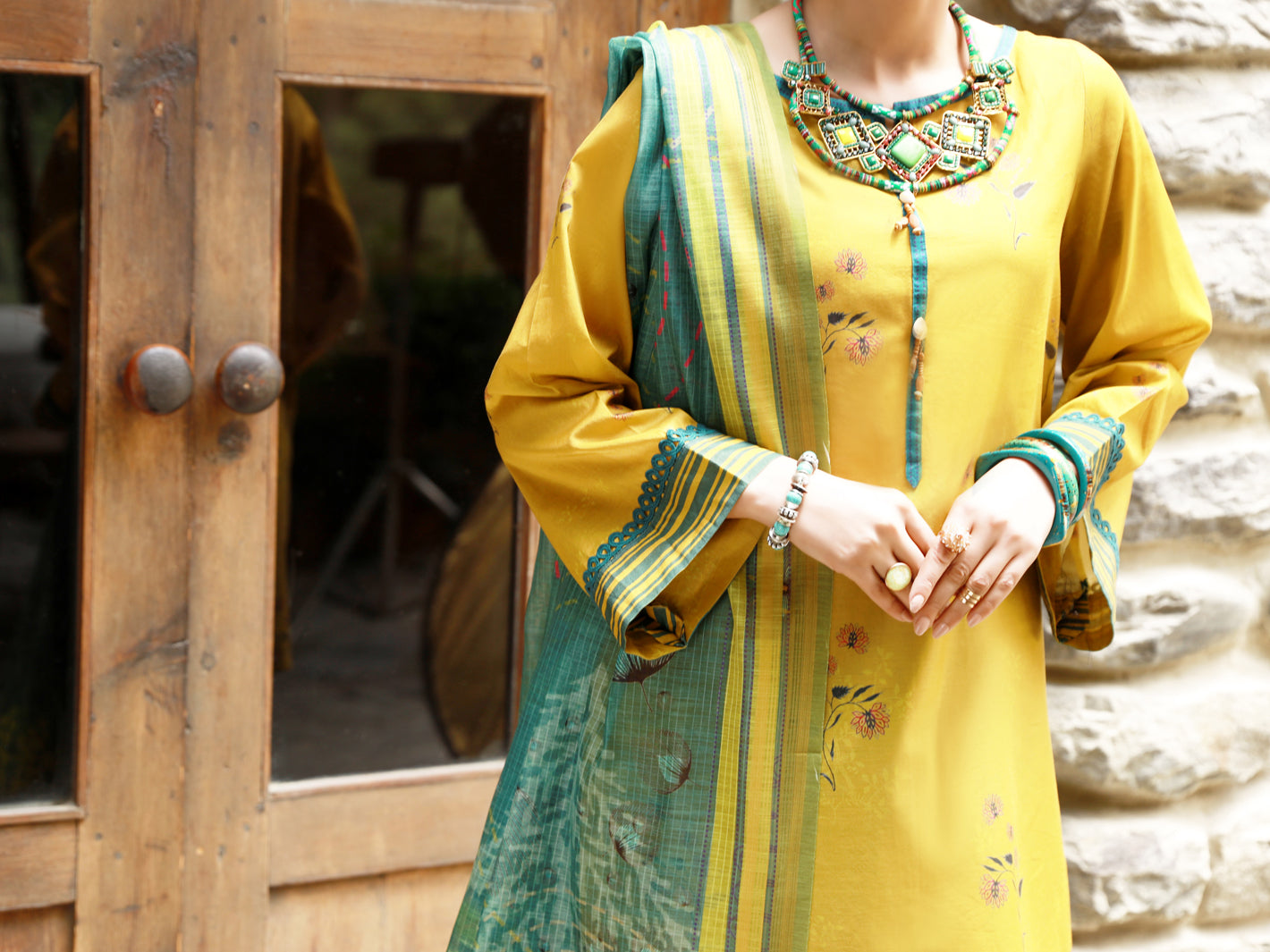 Lime Green Lawn 3Pc Unstitched - ALP-3PS-1379
