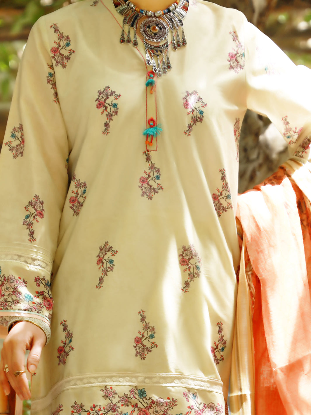 Beige Lawn 3Pc Stitched - ALP-3PS-1380
