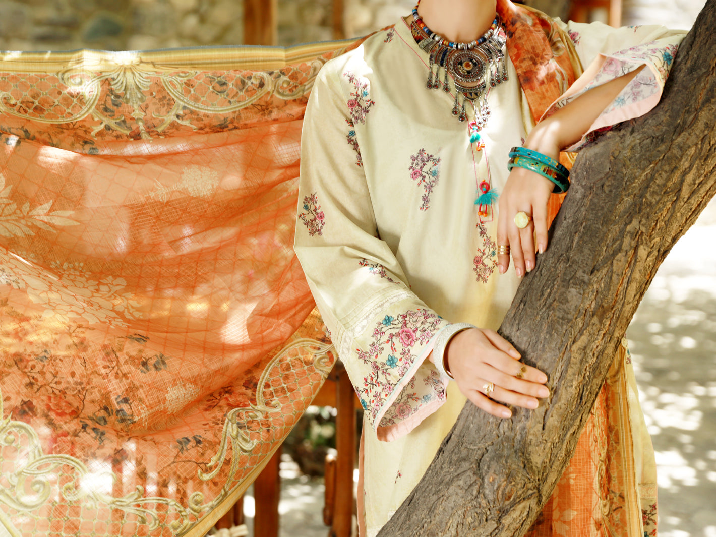 Beige Lawn 3Pc Stitched - ALP-3PS-1380