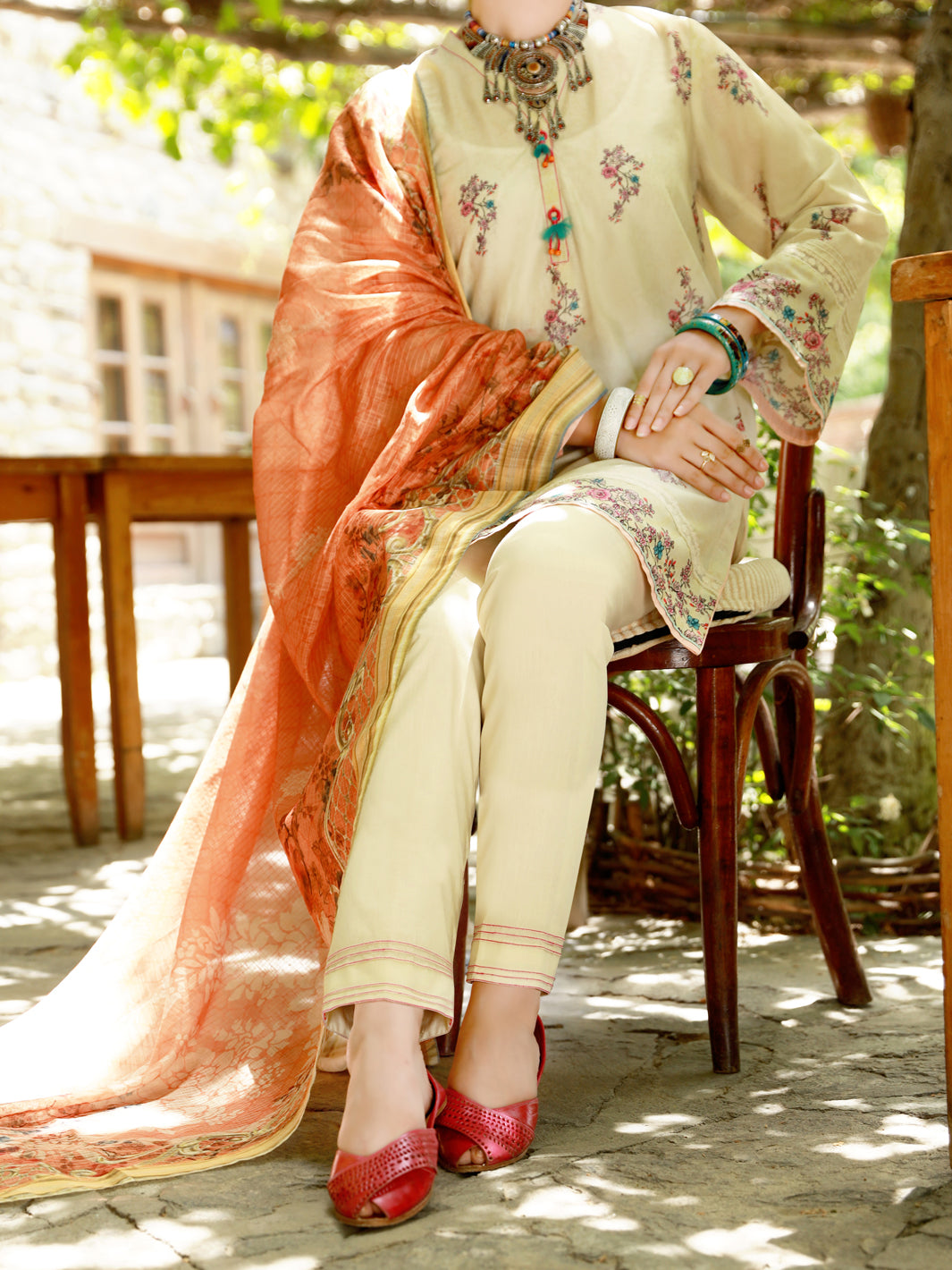 Beige Lawn 3Pc Stitched - ALP-3PS-1380