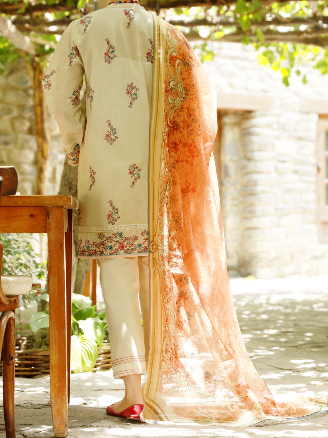 Beige Lawn 3Pc Stitched - ALP-3PS-1380