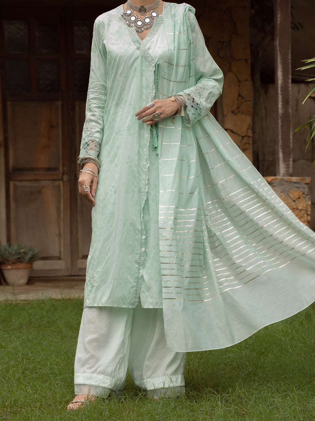 Mint Green 3 Piece Unstitched - ALP-3PS-1401