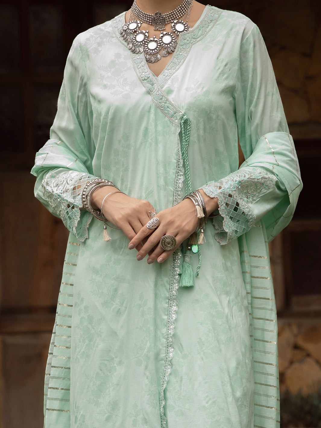 Mint Green 3 Piece Unstitched - ALP-3PS-1401