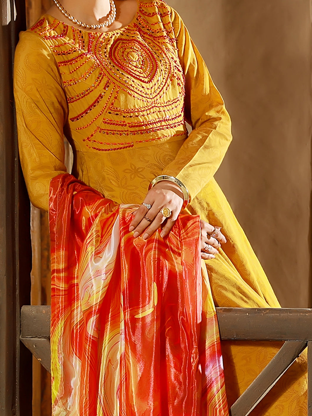 Mustard 3Pc Unstitched - ALP-3PS-1403