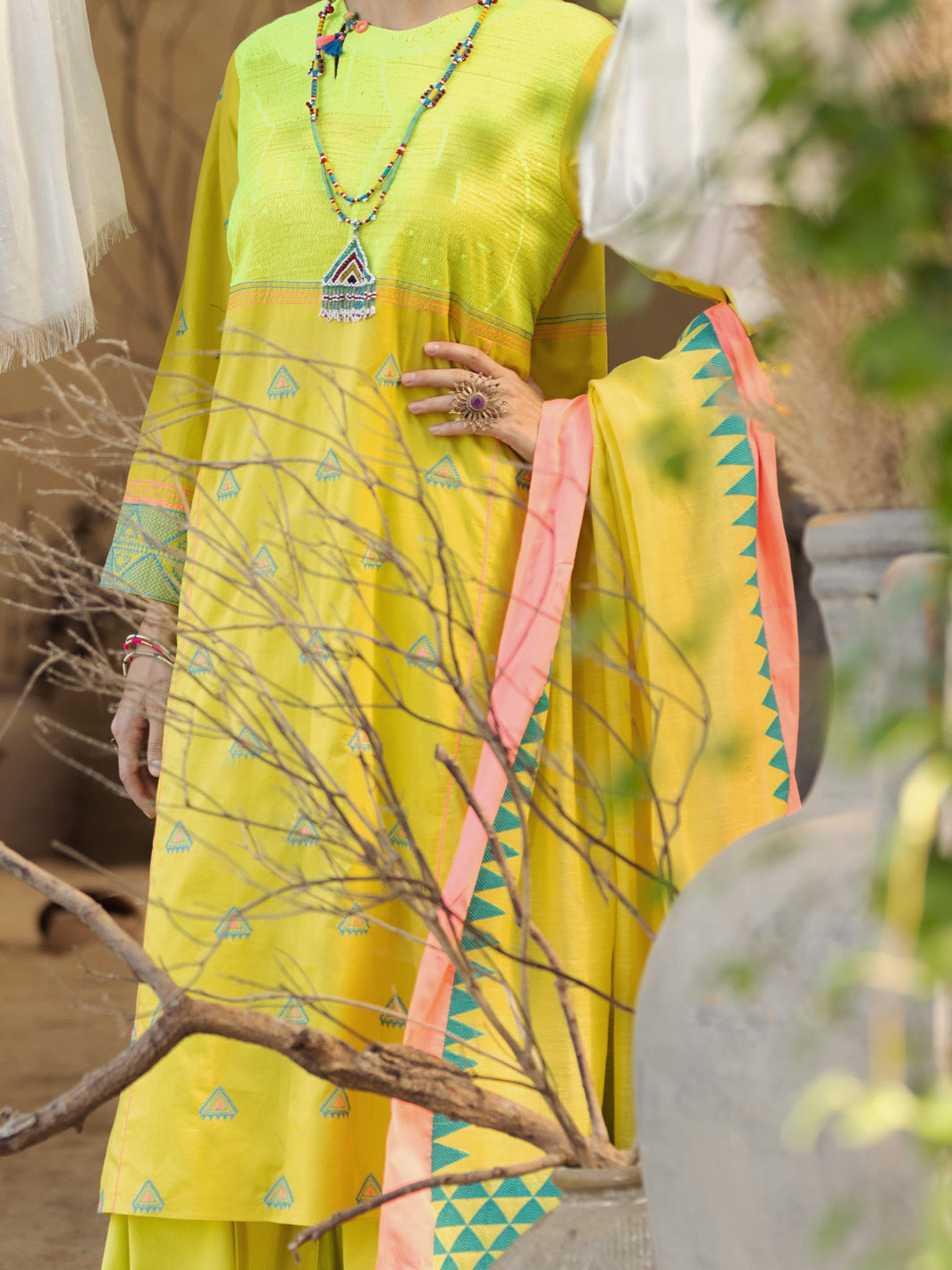 Lime Green Lawn 3 Piece Stitched - ALP-3PS-1580