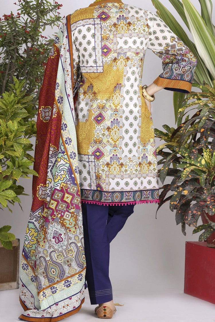 Yellow Lawn 3 Piece Stitched - ALP-711