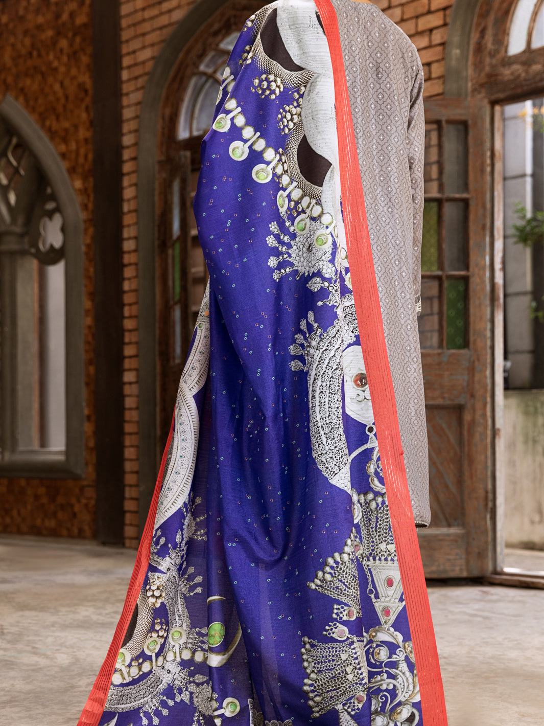 Grey Silk 3 Piece Stitched - ALP-3PS-426