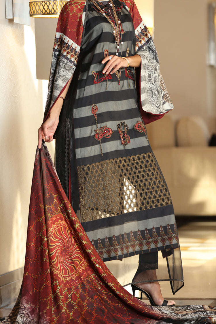 Charcoal 3Pc Stitched - ALP-3PS-485