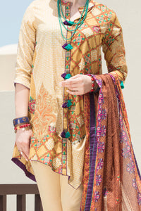 Mustard Lawn 3Pc Stitched - ALP-546