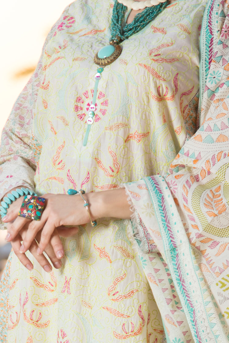 Natural Lawn 3 Piece Stitched - ALP-551