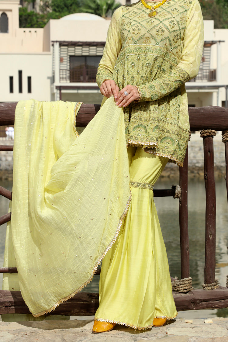 Green Cotton 3Pc Stitched - ALP-567