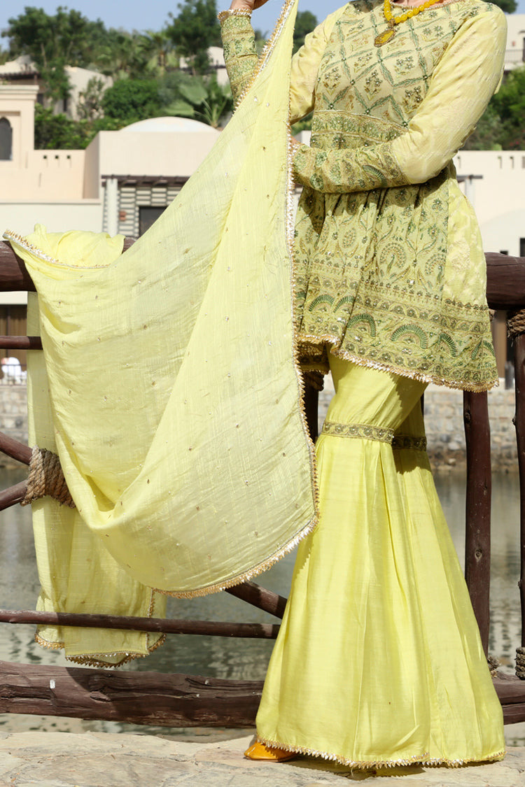 Green Cotton 3Pc Stitched - ALP-567