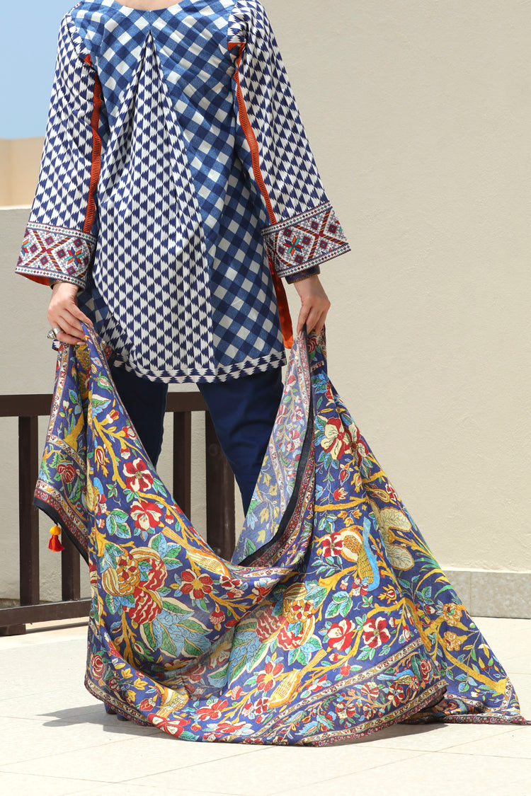 Blue 3 Piece Stitched - ALP-3PS-573