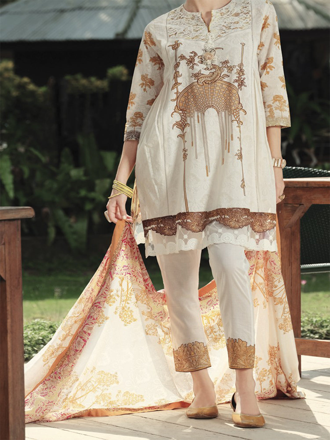 Natural Lawn 3 Piece Stitched - ALP-611