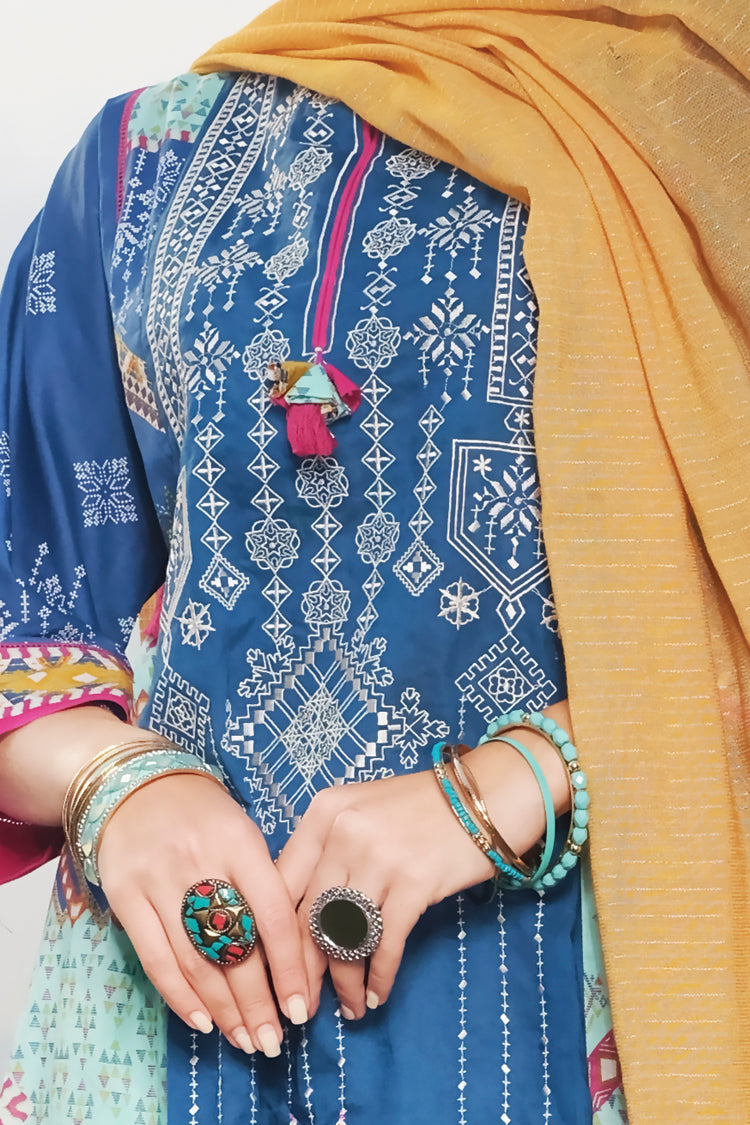 Aqua Lawn 3 Piece Stitched - ALP-615