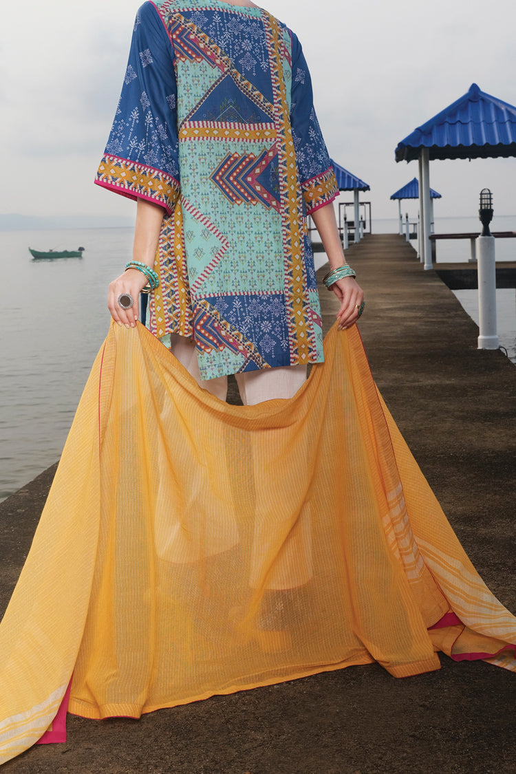 Aqua Lawn 3 Piece Stitched - ALP-615
