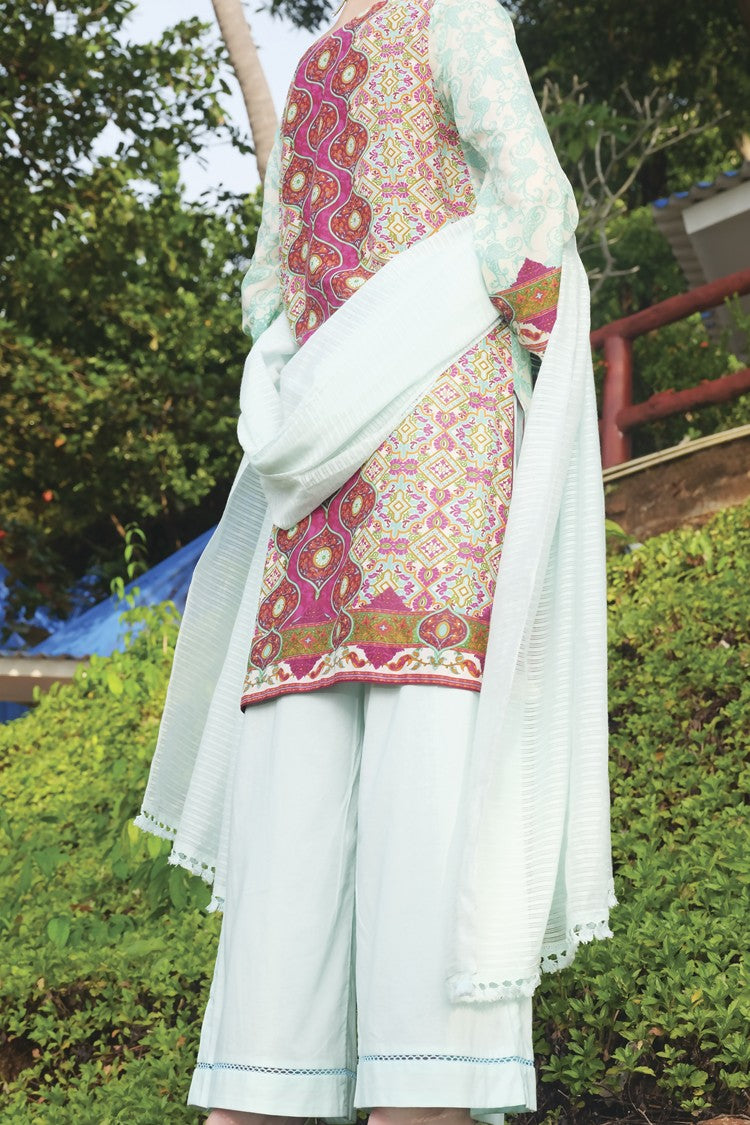 Sea Green Lawn 3 Piece Stitched - ALP-619