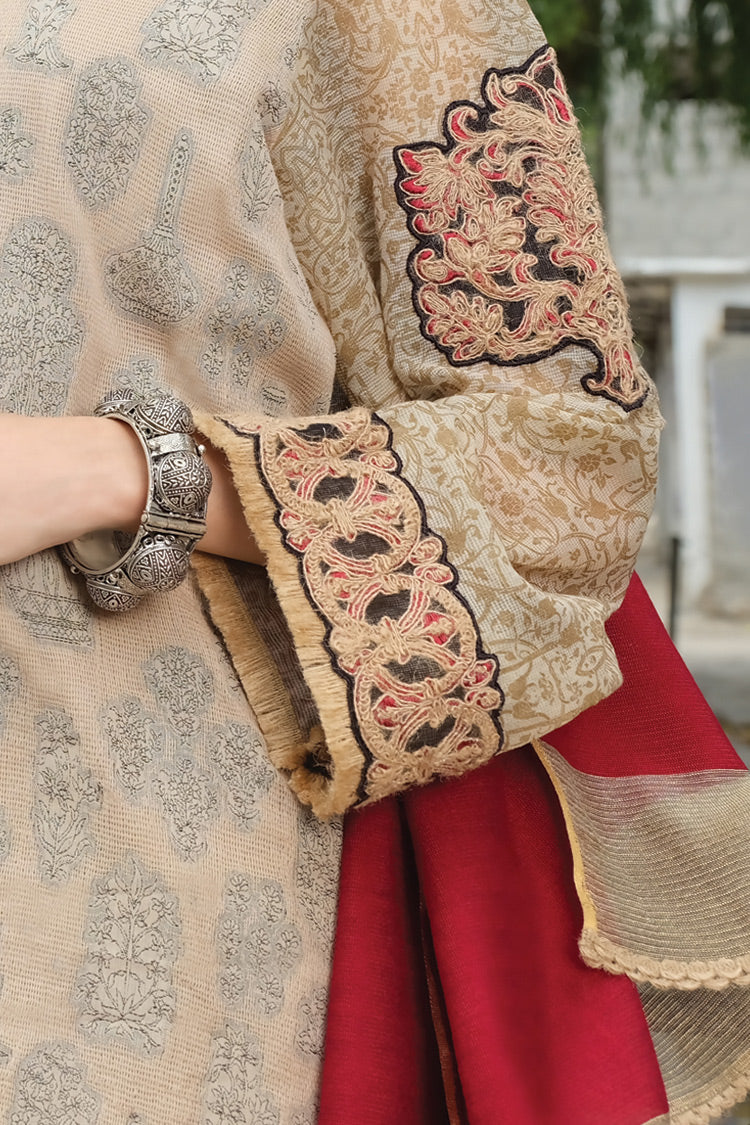 Beige Jacquard 3 Piece Stitched - ALP-730