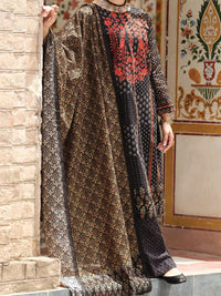 Black Lawn 3Pc Unstitched - ALP-748
