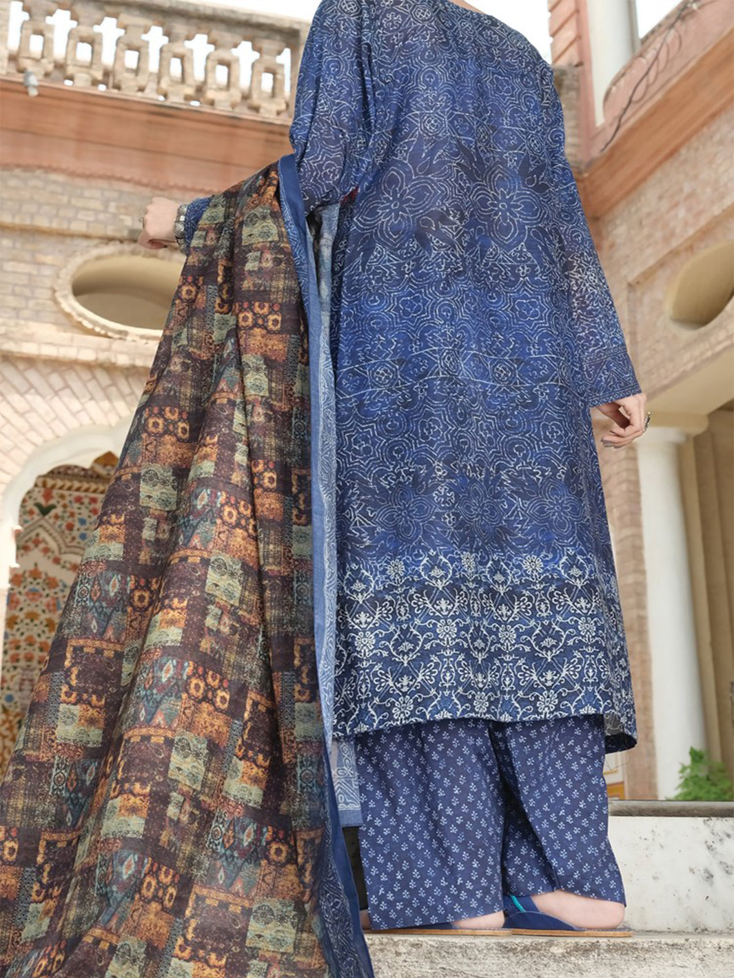Navy Blue Lawn 3Pc Stitched - ALP-751