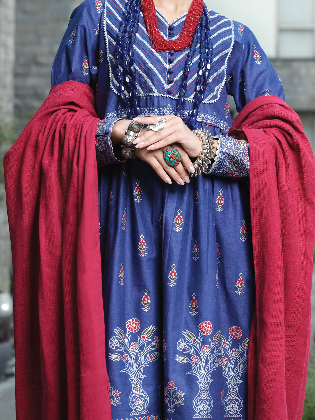 Blue Cambric 3Pc Stitched - ALP-3PS-968/S