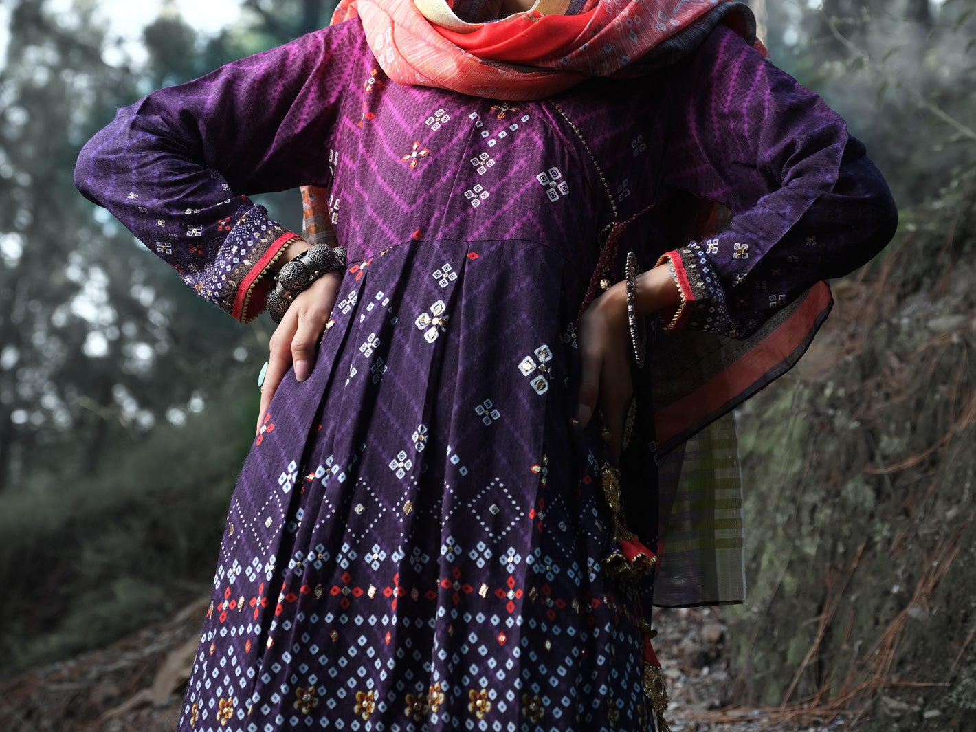 Purple Silk 3 Piece Stitched - ALP-3PS-988