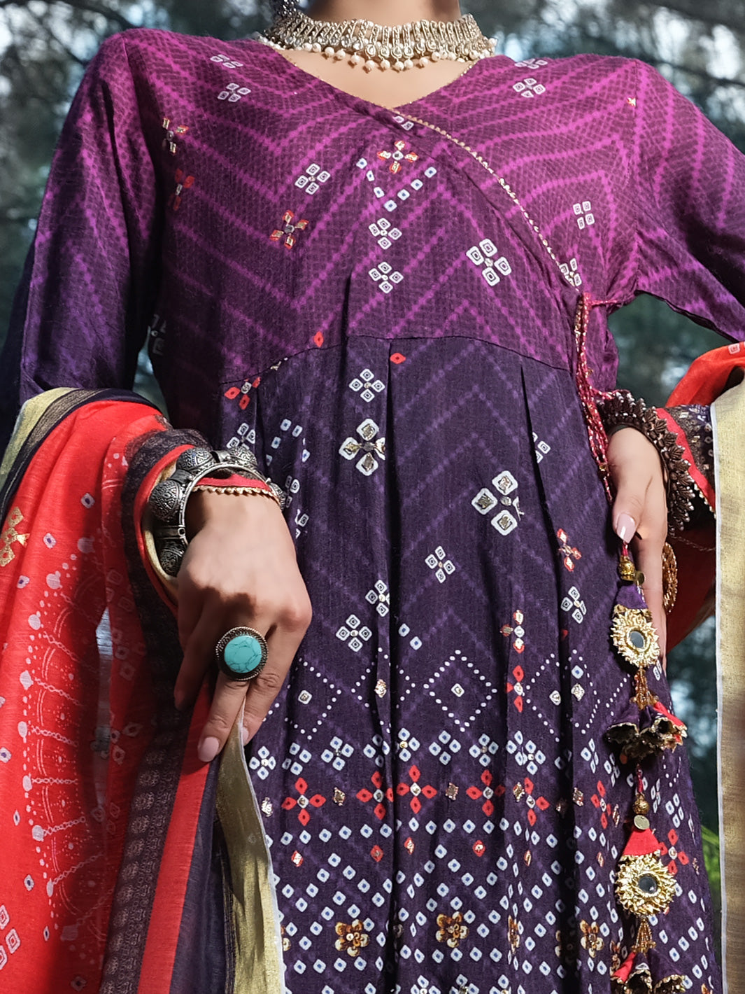 Purple Silk 3 Piece Stitched - ALP-3PS-988