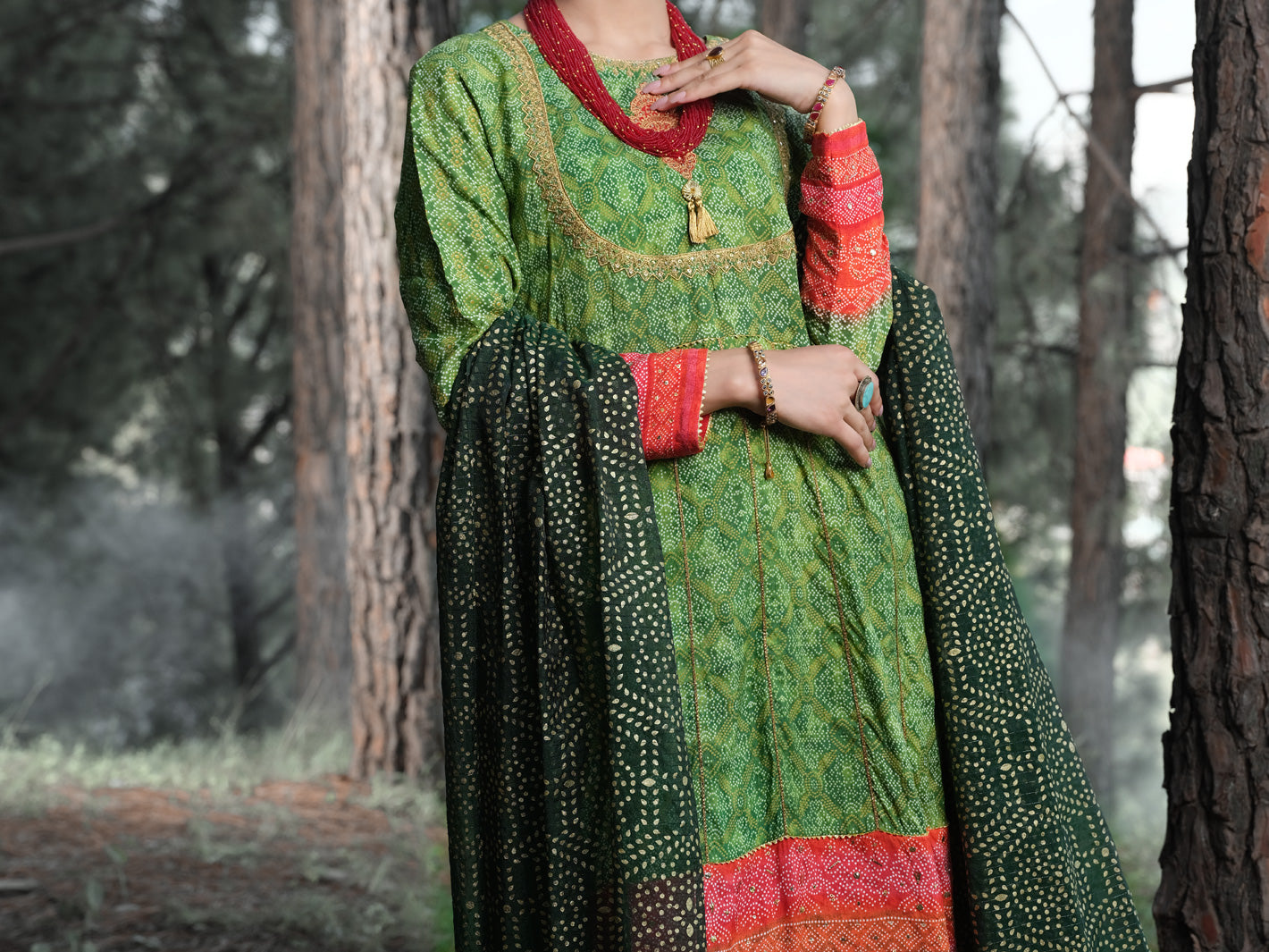 Green Silk 3Pc Stitched - ALP-3PS-992
