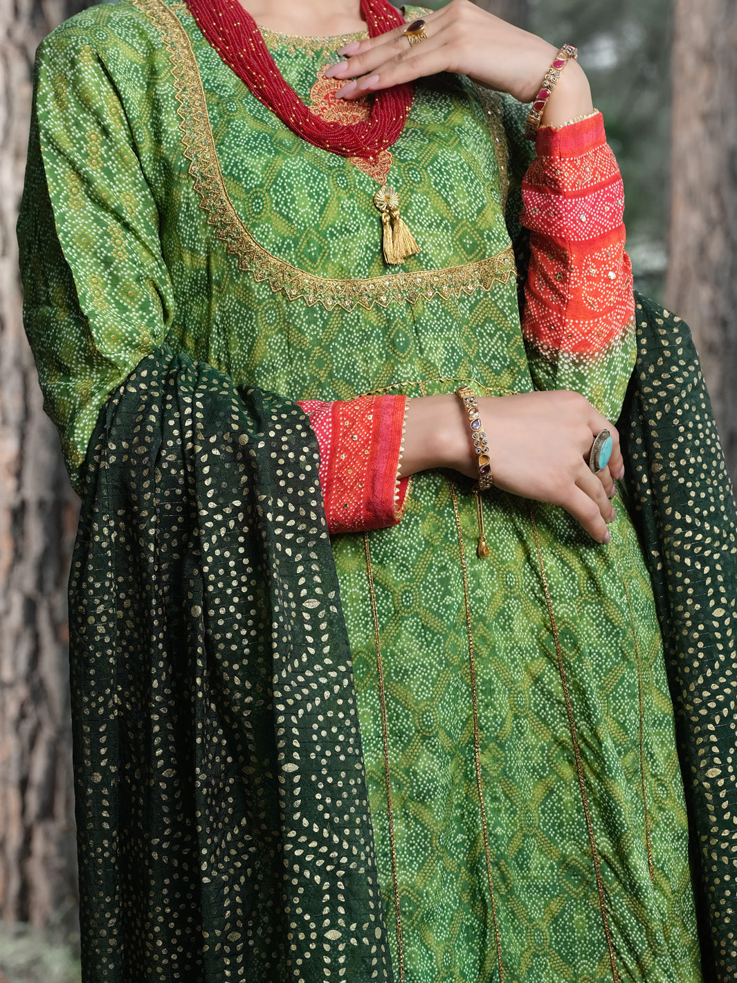 Green Silk 3Pc Stitched - ALP-3PS-992