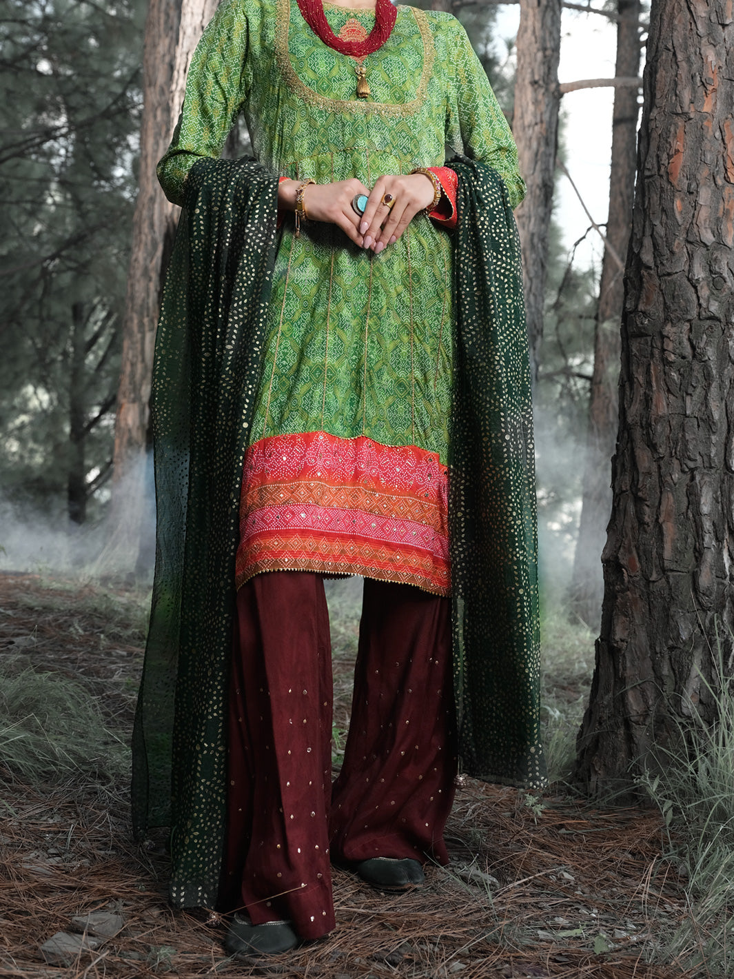 Green Silk 3 Piece Unstitched - ALP-3PS-992