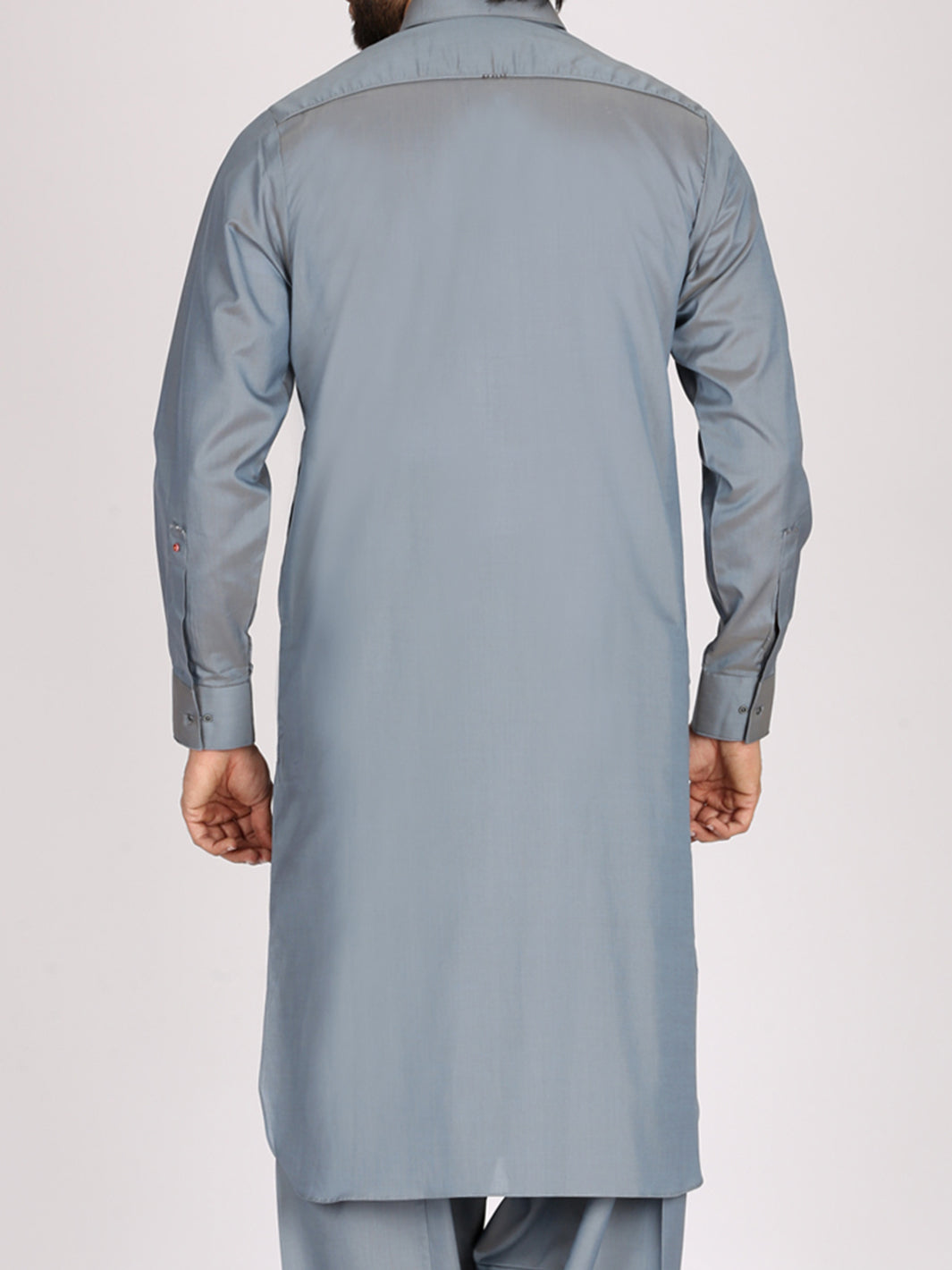 Ash Blue Cotton Kameez Shalwar - ALWA-KS-138