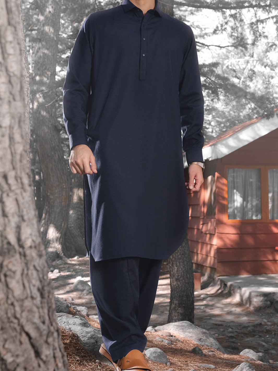 Blue Blended Kameez Shalwar - ALWA-KS-162