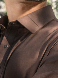 Brown Blended Kameez Shalwar - ALWA-KS-171
