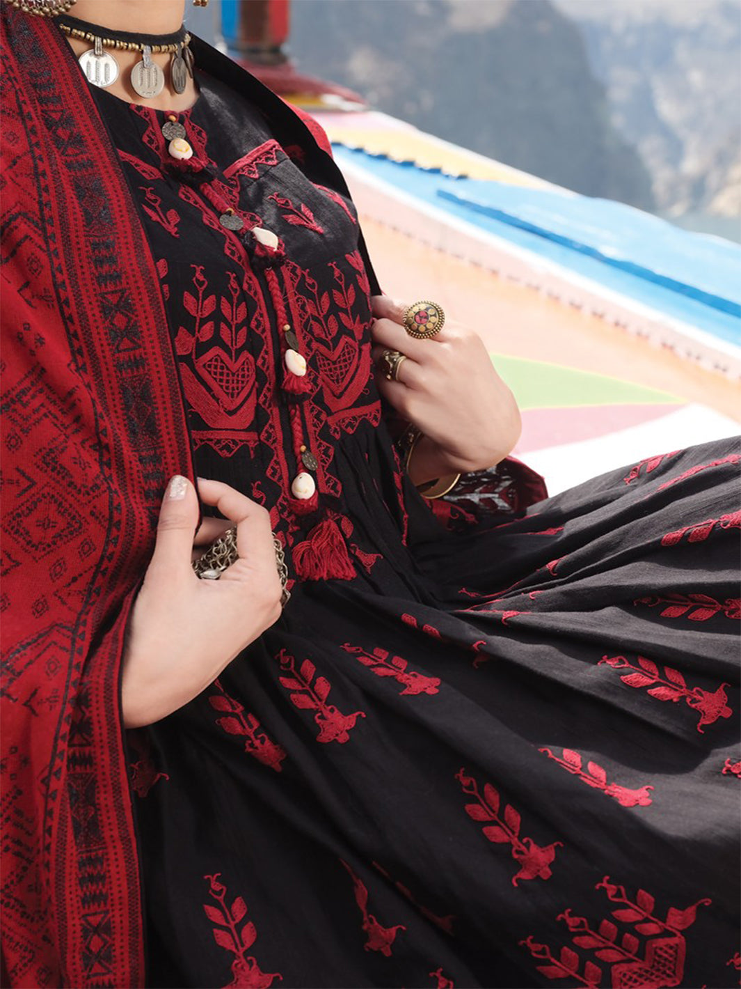 Black Khaddar 3 Piece Stitched - AWP-226