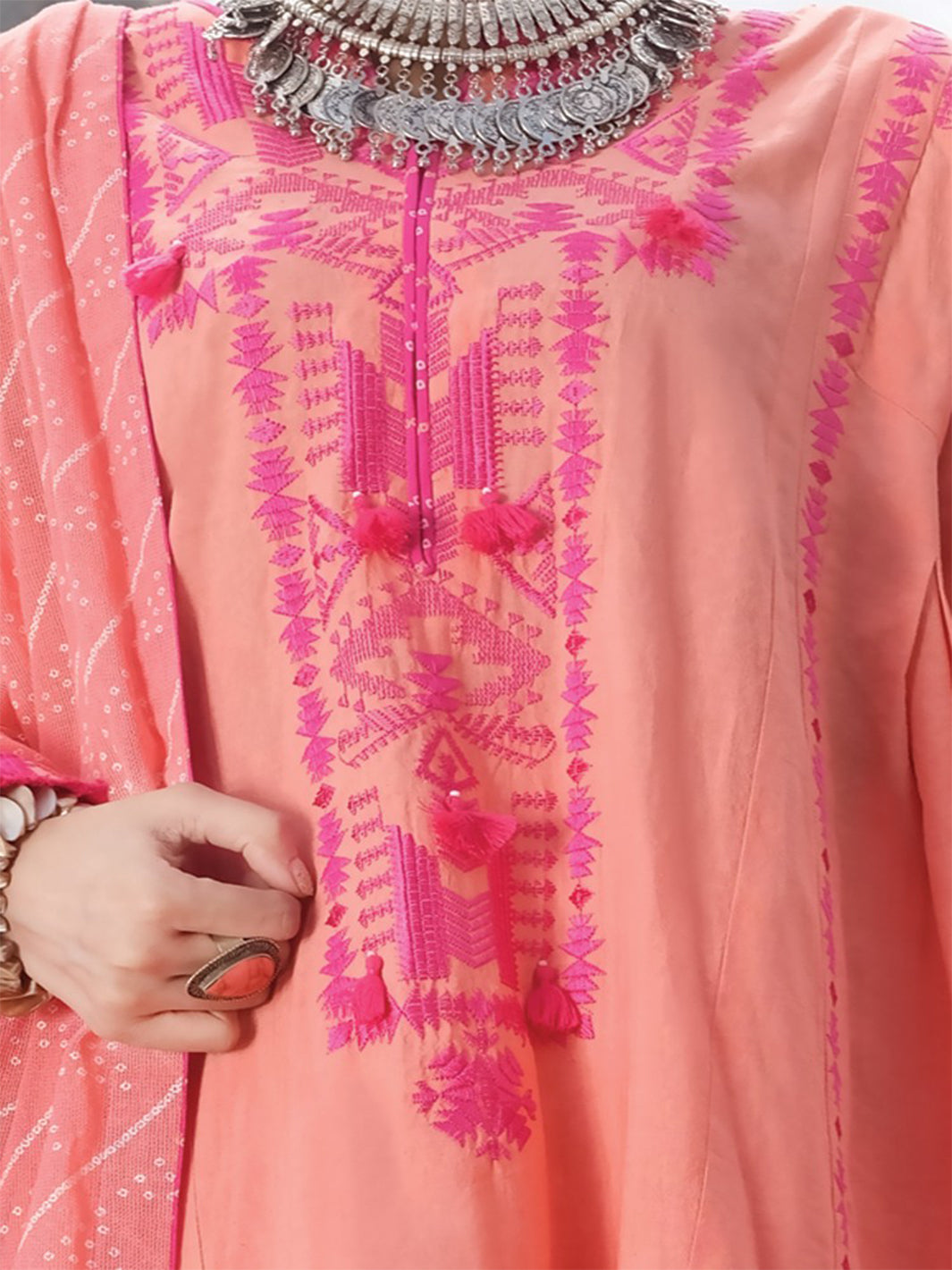 Pink Karandi 3 Piece Stitched - AWP-228