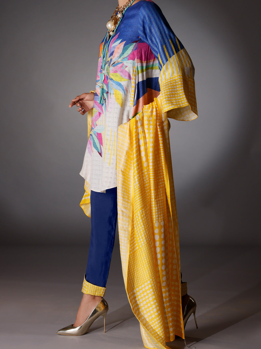 Yellow Silk Jacquard 3 Piece Stitched - AWP-3PS-261