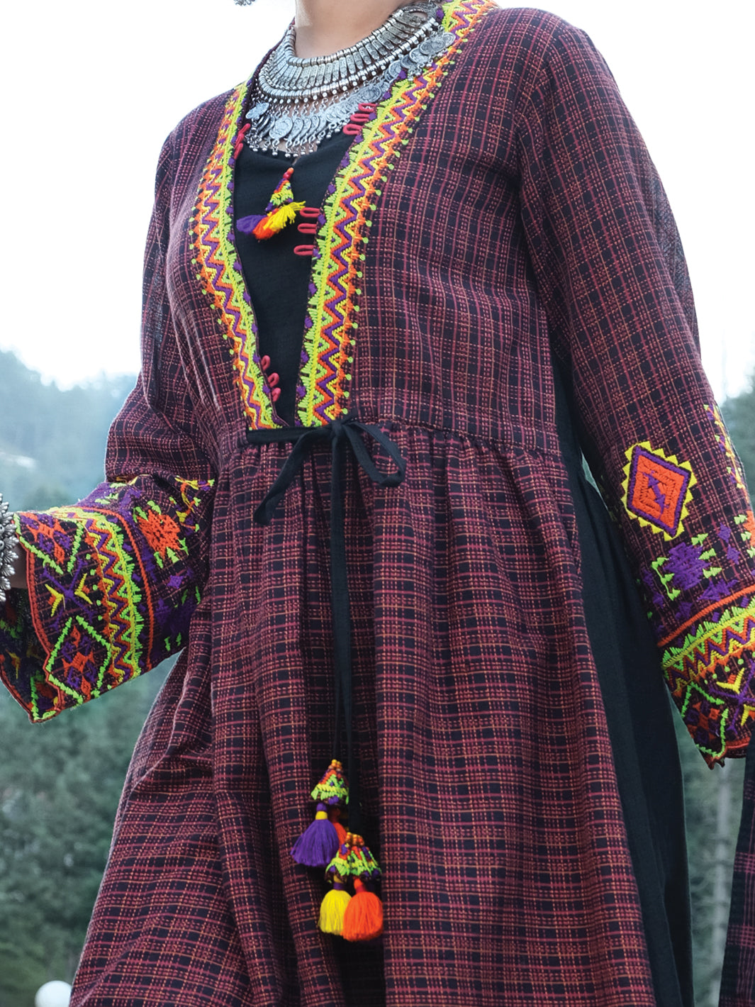 Red Yarn-Dyed 3 Piece Stitched - AWP-3PS-276/S